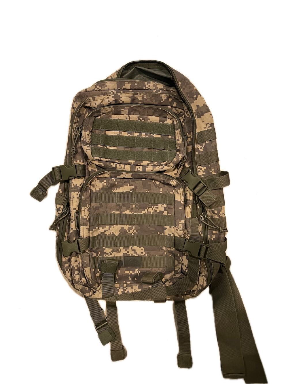 No Label Green Brown Camo XL Tactical Backpack